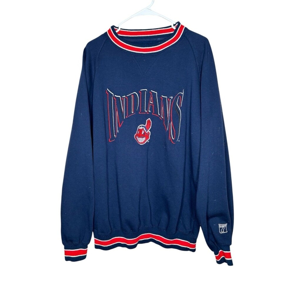 Cleveland Indians Navy Crewneck Sweatshirt vintage 90s 1990s